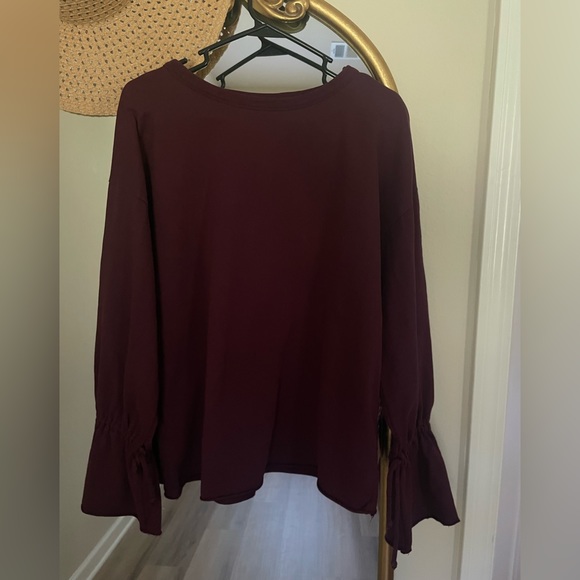 Zara Sweaters - ZARA Burgundy Long Sleeve OVERSIZED Sweater Shirt